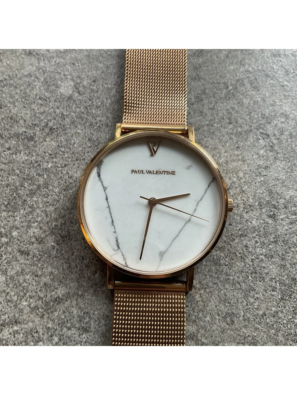 Paul Valentine Watch 38mm Rose Gold Tone Case And Band With White Dial Bin H
